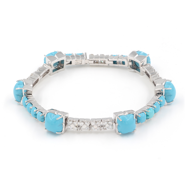 Turquoise & Diamond Turquoise Bracelet