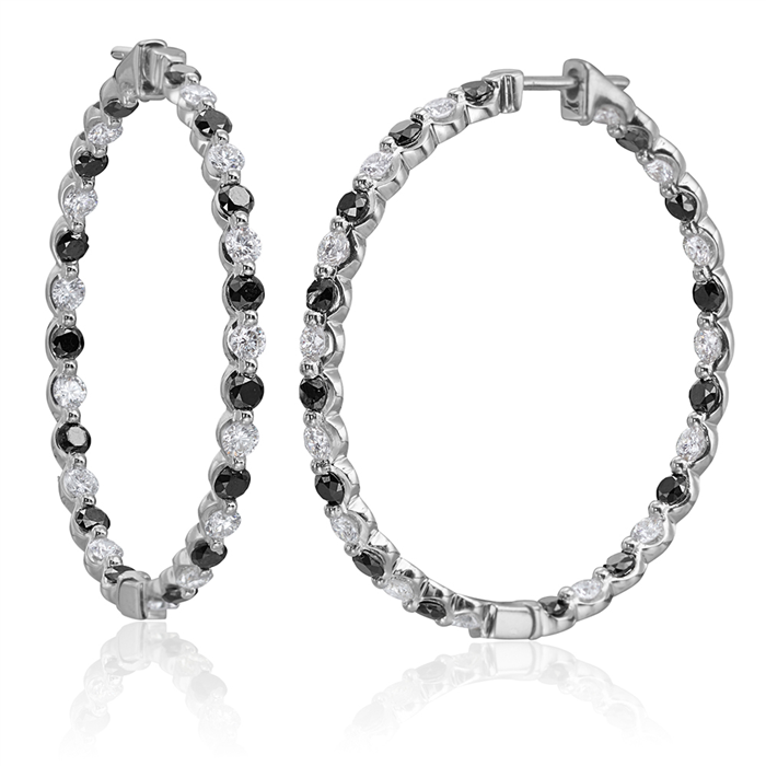 Black and White Diamond hoops