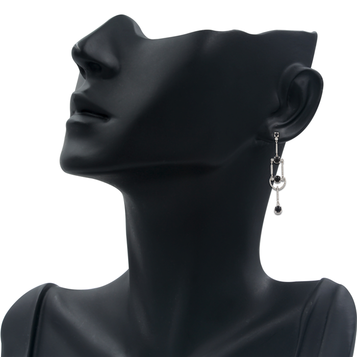 Dangling Black Agate Earrings