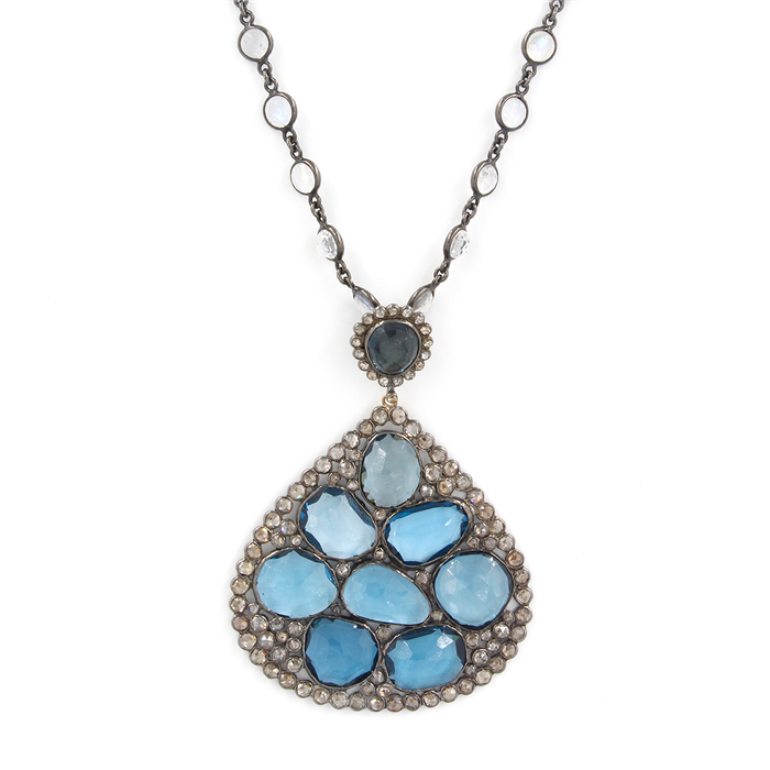 Marakesh Blue Topaz Pendant Necklace