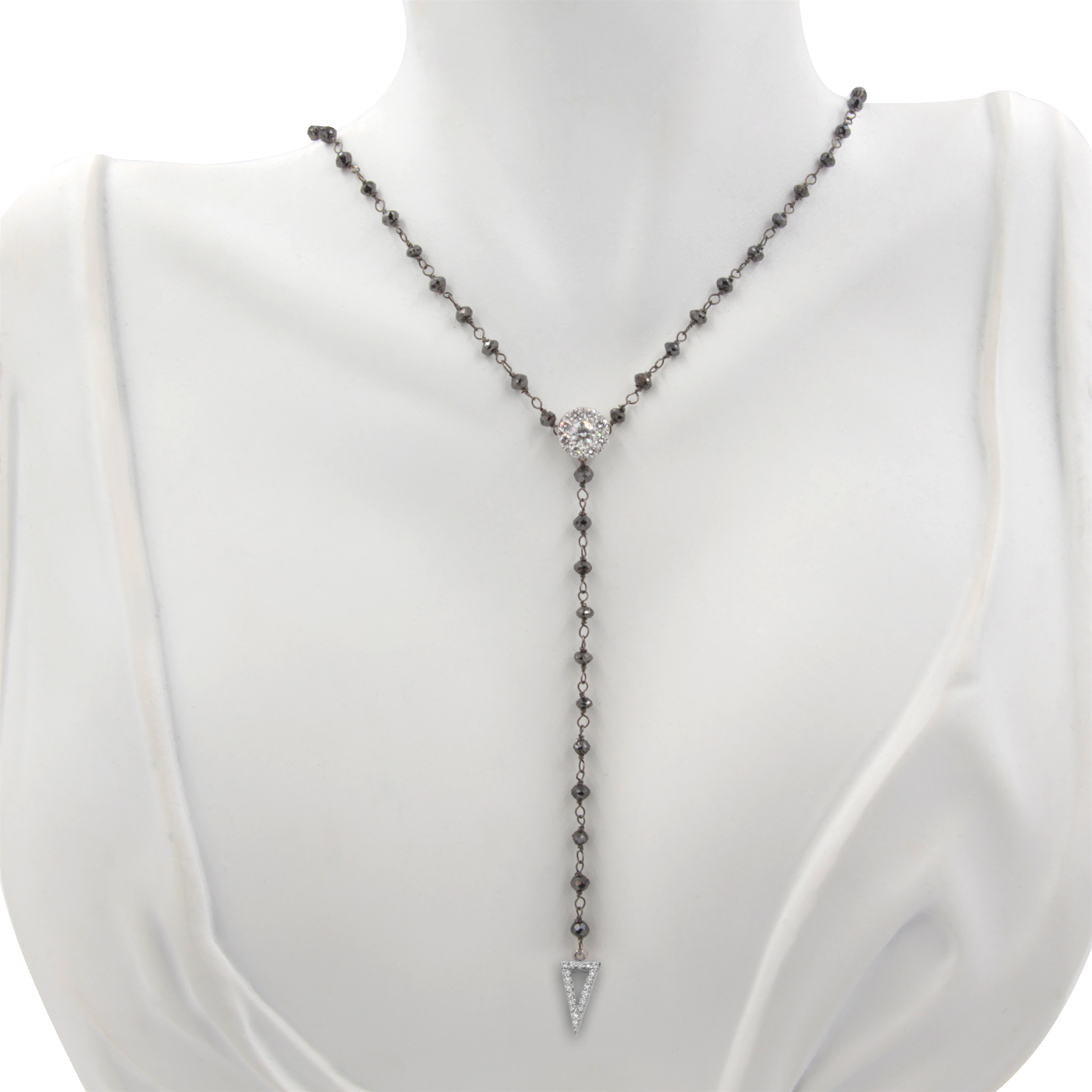 Black Diamond Lariat Necklace