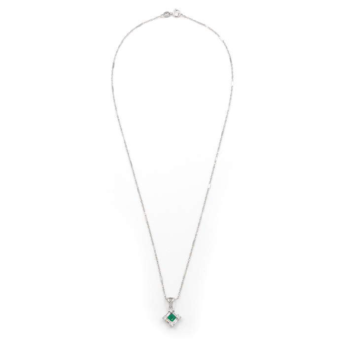 Petite Emerald & Diamond Necklace