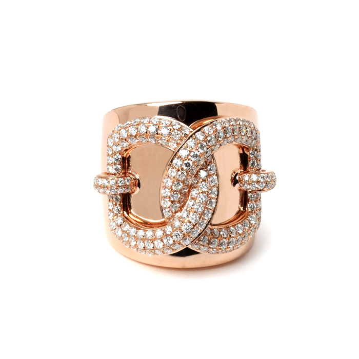 Rose Gold Diamond Link Ring