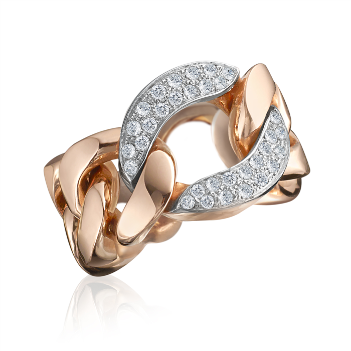 Gold & DIA LINK STRETCH RING