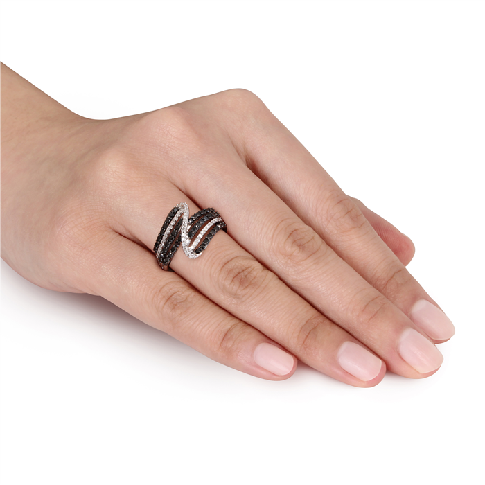 Black and White Crossover Ring 
